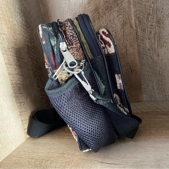 Vintage Tapestry Purse Bag Vegas Casino Crossbody Black - Picture 4 of 11